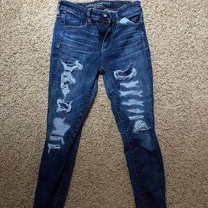 American eagle hi rise dark wash jeggings